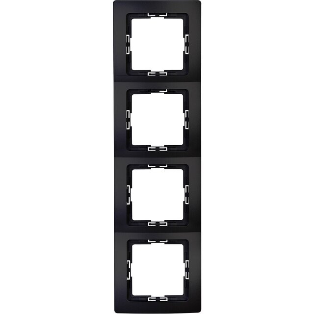 KOPP Afdekraam Paris HK05 4‑voudig Mat Zwart LED toebehoren