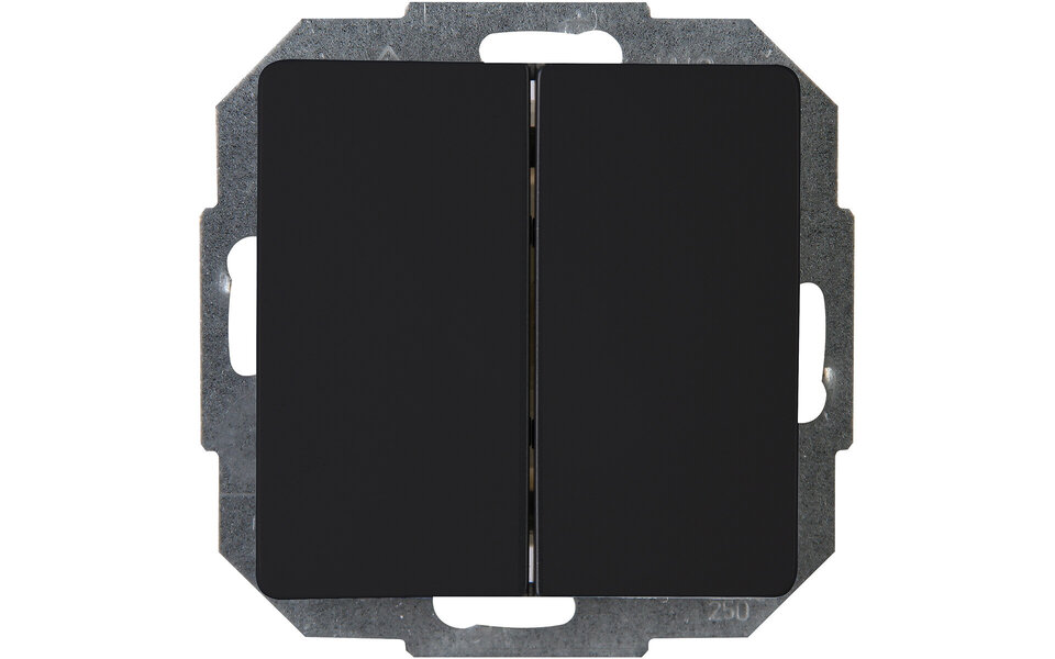 KOPP KOPP Paris HK05 2-button series switch matte black 10A KOPP KOPP Paris HK05 2-button series switch matte black 10A