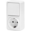 Aigi Winy surface-mounted wall socket white + changeover earth connection