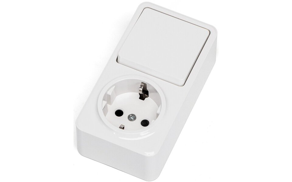 HLW LED Aigi Winy surface-mounted wall socket white + changeover earth connection