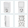 HLW LED Aigi Winy surface-mounted wall socket white + changeover earth connection