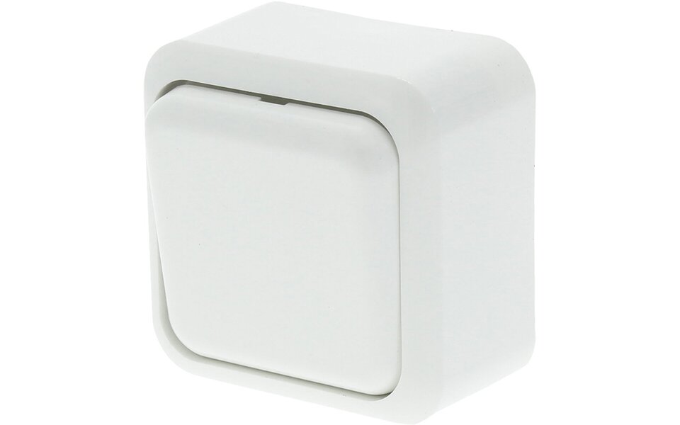 Q-LINK Q-LINK 1-voudige wisselschakelaar opbouw polarwit 250V LED Q-LINK Q-LINK 1-voudige wisselschakelaar opbouw polarwit 250V LED