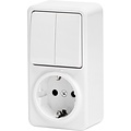 Aigi Winy surface-mounted double wall socket + power outlet