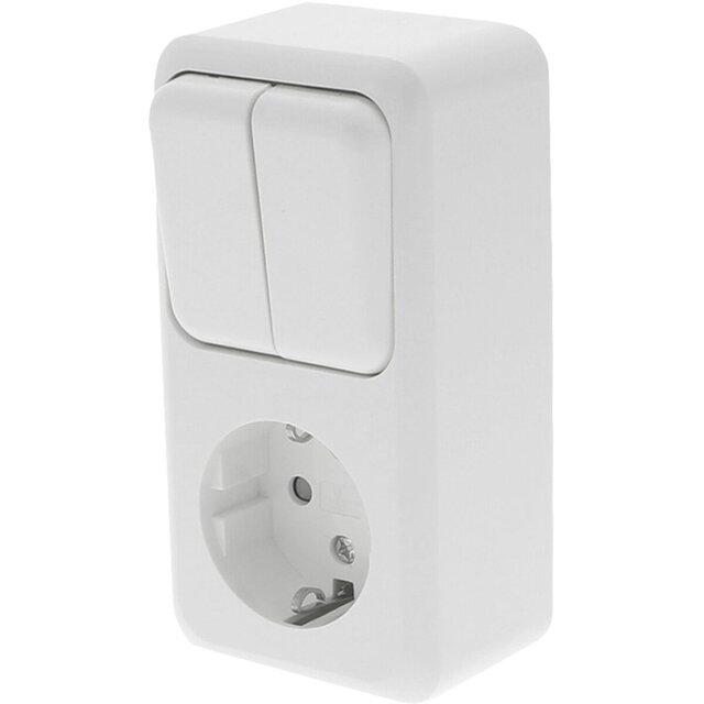 Polarwit 2-voudige serieschakelaar met geaard stopcontact LED toebehoren