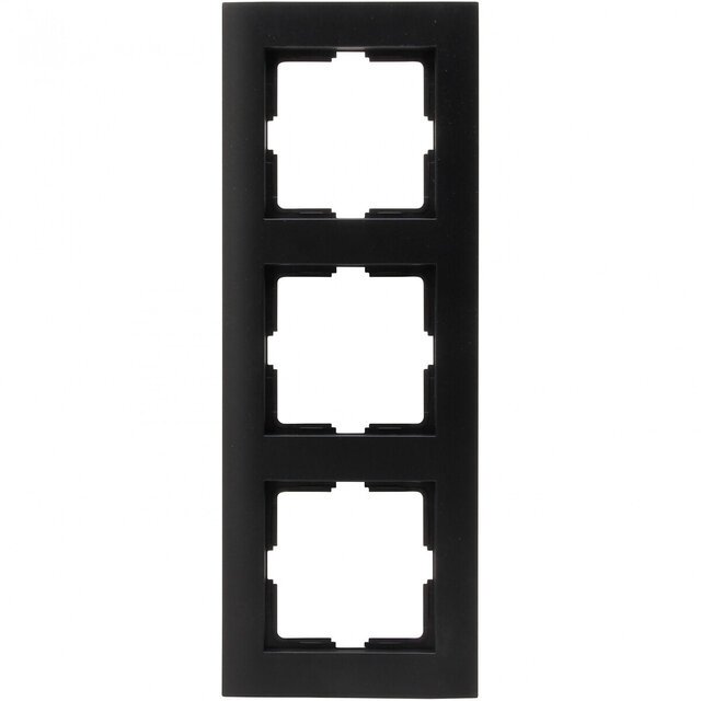 KOPP Athenis 3-voudig afdekraam mat zwart RAL9005 LED toebehoren KOPP Athenis 3-voudig afdekraam mat zwart RAL9005 LED toebehoren