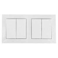 Aigi Cika 2-voudige wisselschakelaar 4-knop Wit 230V LED