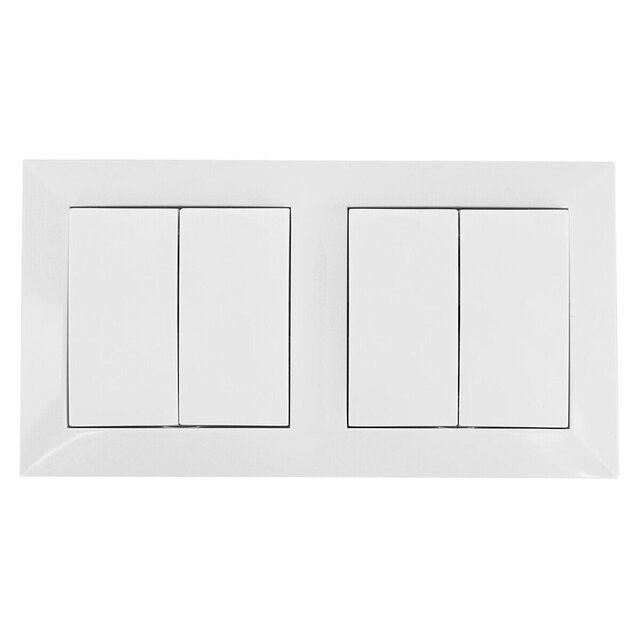Aigi Cika 2-voudige wisselschakelaar 4-knop Wit 230V LED LED toebehoren