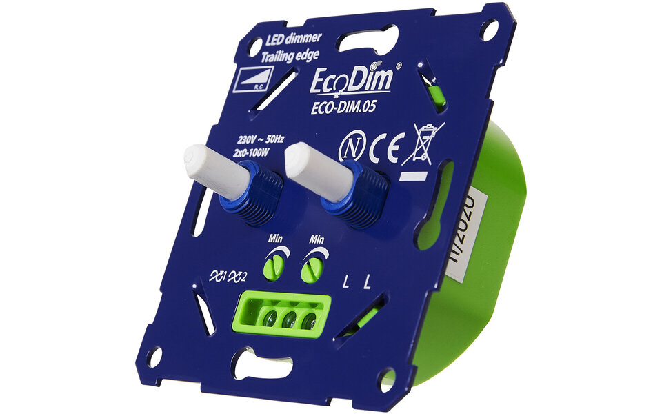 EcoDim EcoDim LED DUO Dimmer 2x0–100W – inbouw & opbouw
