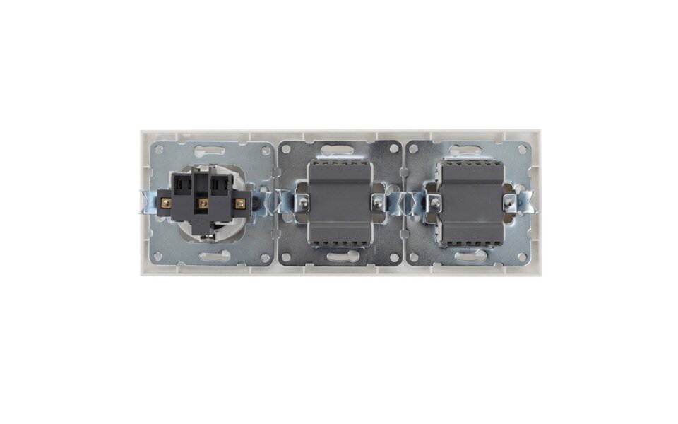 HLW LED Flush-mounted 1x grounded outlet + 2x changeover, white 230V 16A