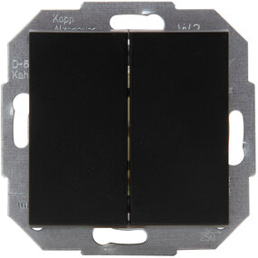 KOPP Athenis HK07 mat zwart 2-knops wisselschakelaar KOPP Athenis HK07 mat zwart 2-knops wisselschakelaar