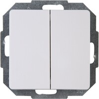 KOPP double two-way switch, flush-mounted, 2-button, arctic white