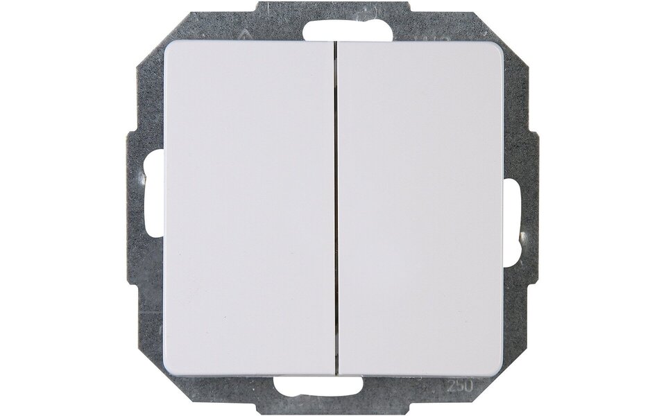 KOPP KOPP double two-way switch, flush-mounted, 2-button, arctic white