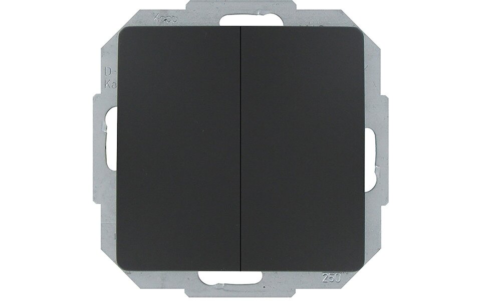 KOPP KOPP Matte Black 2-button Double Changeover Switch Paris HK05 KOPP KOPP Matte Black 2-button Double Changeover Switch Paris HK05