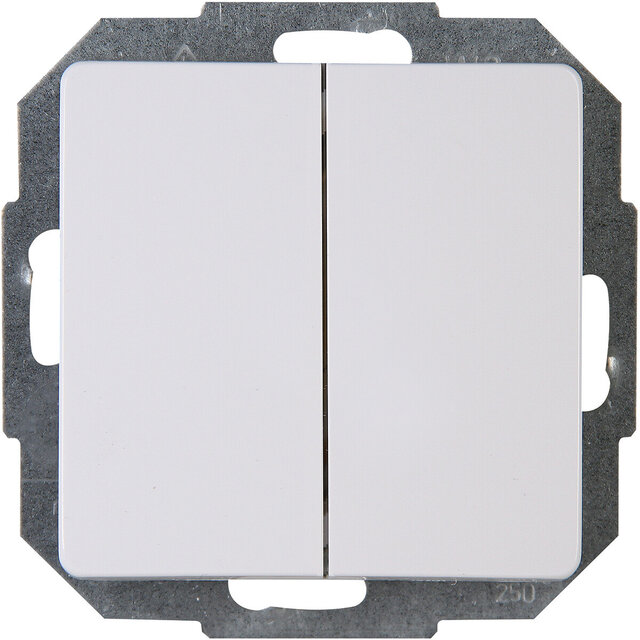 KOPP Serieschakelaar 2‑voudig Arctic Glans Wit 10A LED toebehoren KOPP Serieschakelaar 2‑voudig Arctic Glans Wit 10A LED toebehoren