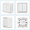 HLW LED Aigi Winy Double Series Switch 2-button White 250V/10A HLW LED Aigi Winy Double Series Switch 2-button White 250V/10A