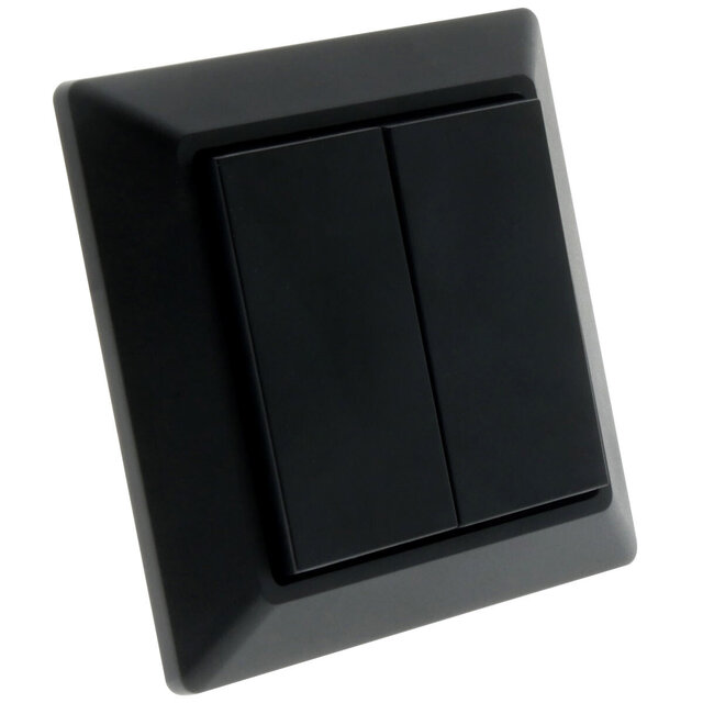 Witte draadloze 2-knops Zigbee schakelaar met universeel design voor Philips Hue en GIRA systeem 55 Witte draadloze 2-knops Zigbee schakelaar met universeel design voor Philips Hue en GIRA systeem 55