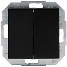 KOPP Athenis HK07 dubbele serieschakelaar inbouw mat zwart LED toebehoren