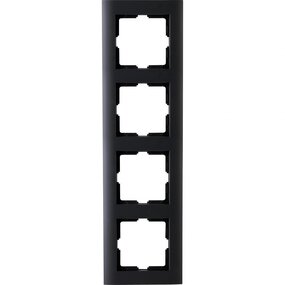 KOPP Athenis 4-voudig afdekraam mat zwart RAL 9005 KOPP Athenis 4-voudig afdekraam mat zwart RAL 9005