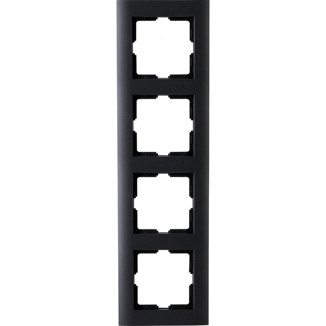 KOPP Athenis 4-voudig afdekraam mat zwart RAL 9005 LED toebehoren KOPP Athenis 4-voudig afdekraam mat zwart RAL 9005 LED toebehoren