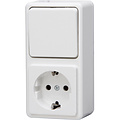 KOPP 1-gang socket + two-way switch with earth connection KOPP 1-gang socket + two-way switch with earth connection