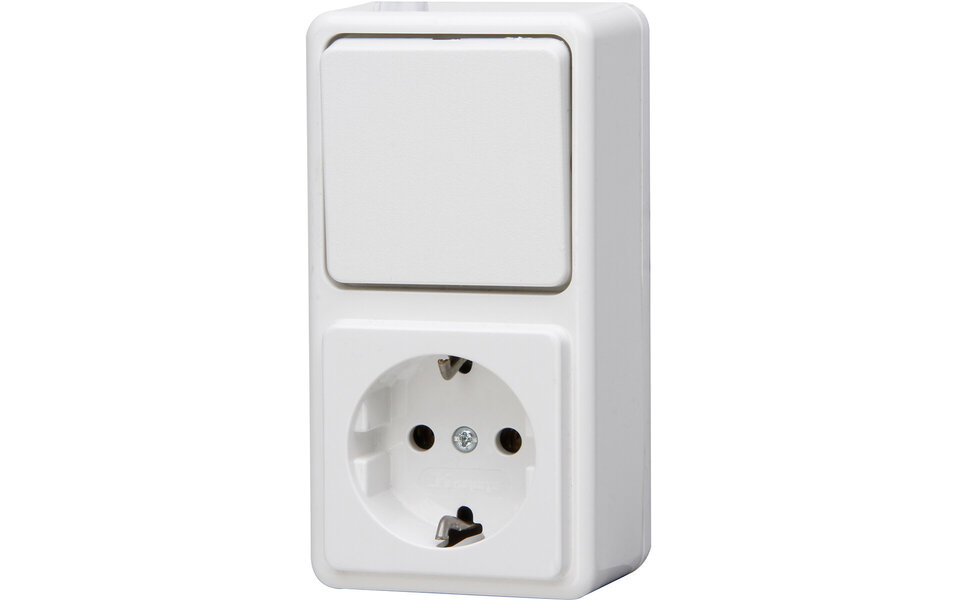 KOPP KOPP 1-gang socket + two-way switch with earth connection KOPP KOPP 1-gang socket + two-way switch with earth connection