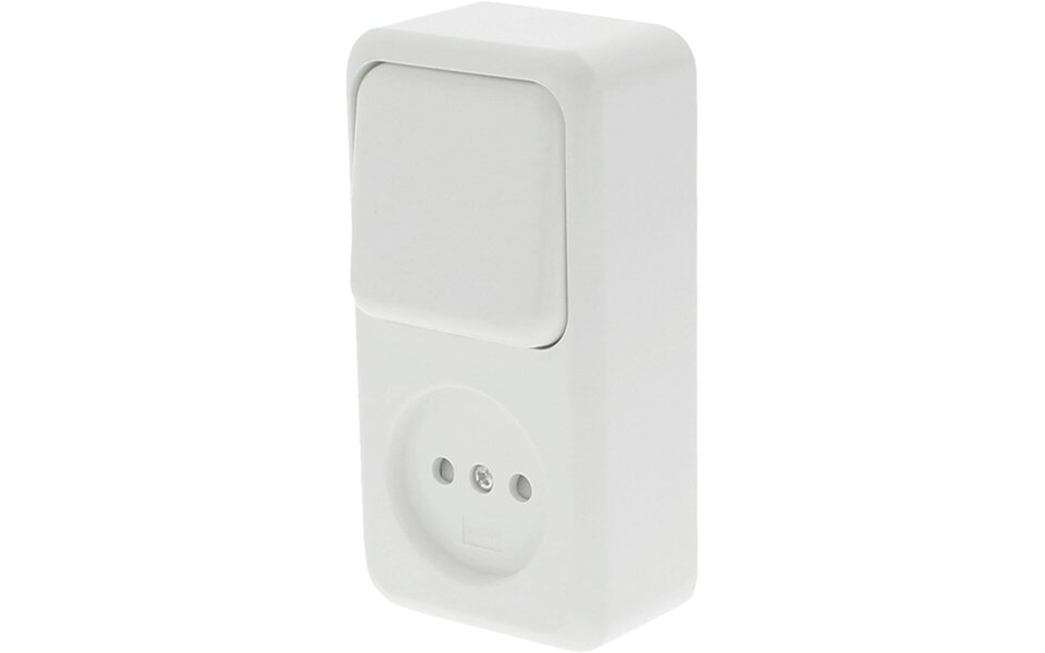 Q-LINK Q-LINK 1-gang surface-mounted socket with two-way switch