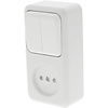 Q-LINK Polar White Wall Socket 2x Switch + Socket