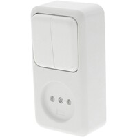 Q-LINK Polar White Wall Socket 2x Switch + Socket Q-LINK Polar White Wall Socket 2x Switch + Socket