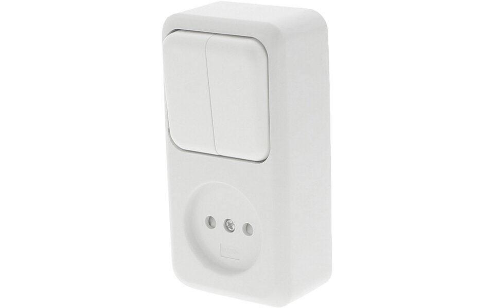 Q-LINK Q-LINK Polar White Wall Socket 2x Switch + Socket Q-LINK Q-LINK Polar White Wall Socket 2x Switch + Socket
