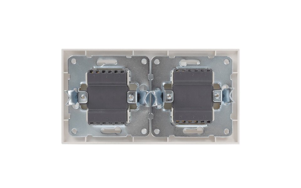 2-voudige wisselschakelaar 2-knops wit LED 230V