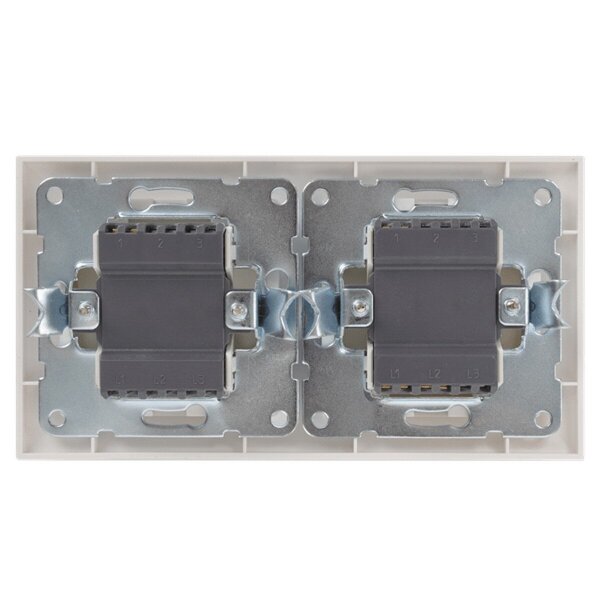 BES LED 2-voudige wisselschakelaar 2-knops wit LED 230V BES LED 2-voudige wisselschakelaar 2-knops wit LED 230V