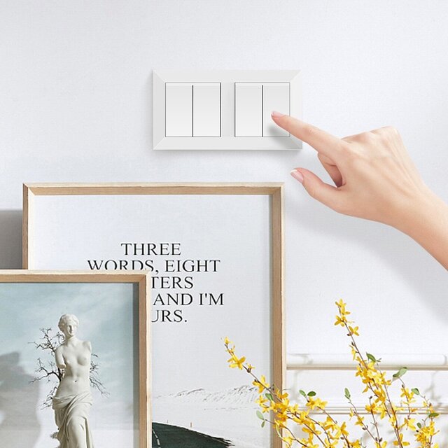 2-way changeover switch 2-button white LED 230V