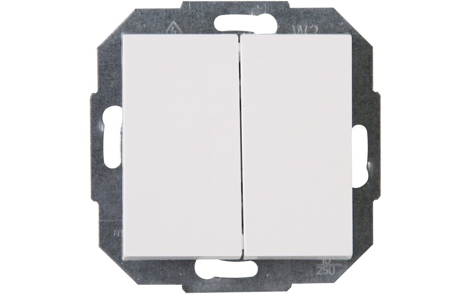 KOPP KOPP Athenis dubbele wisselschakelaar 2-knops inbouw wit KOPP KOPP Athenis dubbele wisselschakelaar 2-knops inbouw wit