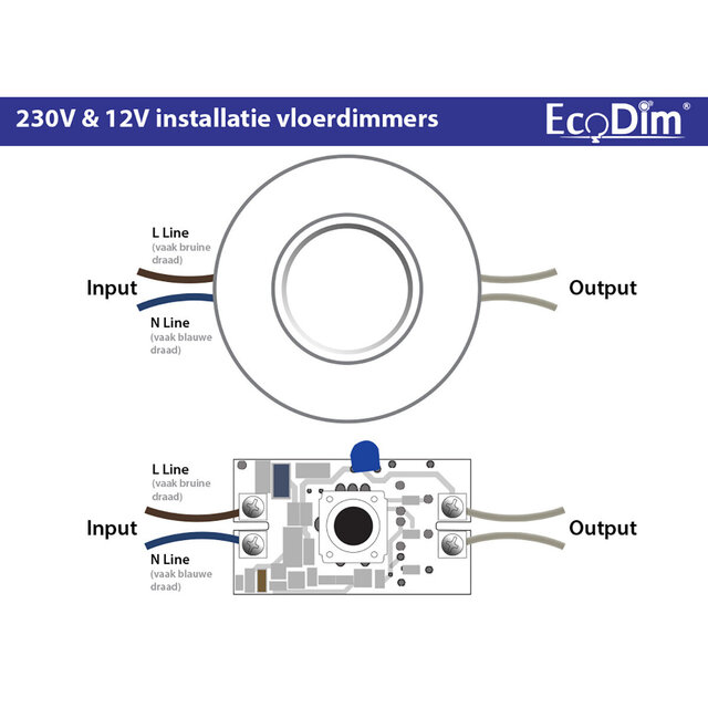 EcoDim EcoDim LED-dimmer 0-50W mat wit | Druk-/draaiknop EcoDim EcoDim LED-dimmer 0-50W mat wit | Druk-/draaiknop