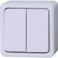 KOPP 2-button double series switch Arctic White surface-mounted