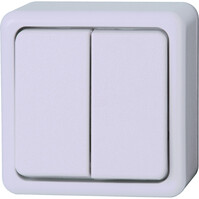 KOPP 2-button double series switch Arctic White surface-mounted