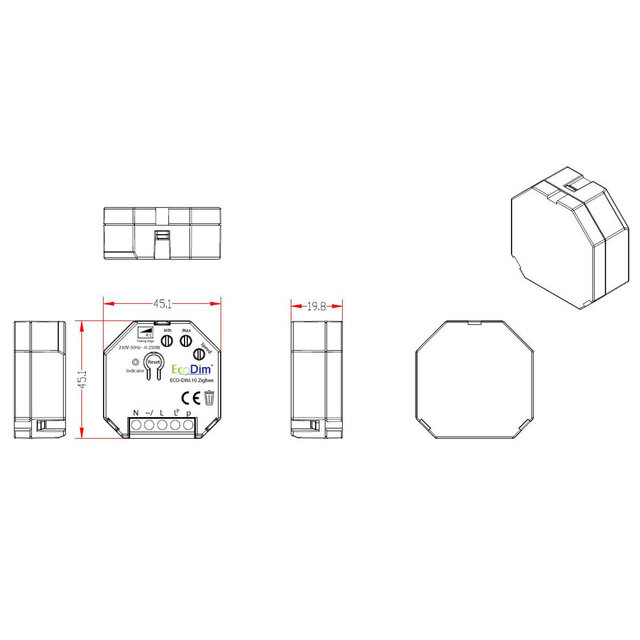 EcoDim EcoDim Z-Wave LED Recessed Dimmer 0–250W | Google Alexa