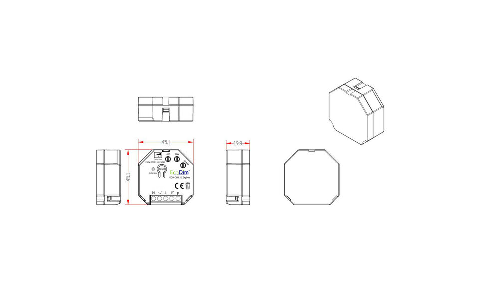 EcoDim EcoDim Z-Wave LED Recessed Dimmer 0–250W | Google Alexa