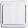 Aigi Cuka 2-button two-way switch white 230V LED