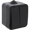 Q-LINK Double Series Switch 2-button Matte Black IP54 Q-LINK Double Series Switch 2-button Matte Black IP54