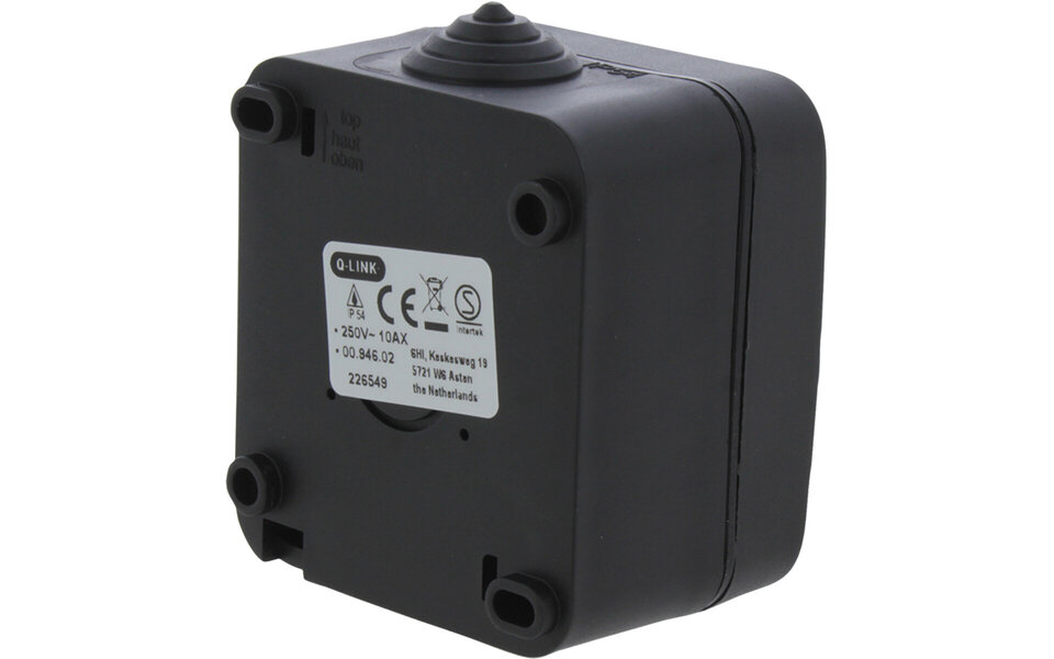 Q-LINK Q-LINK Double Series Switch 2-button Matte Black IP54