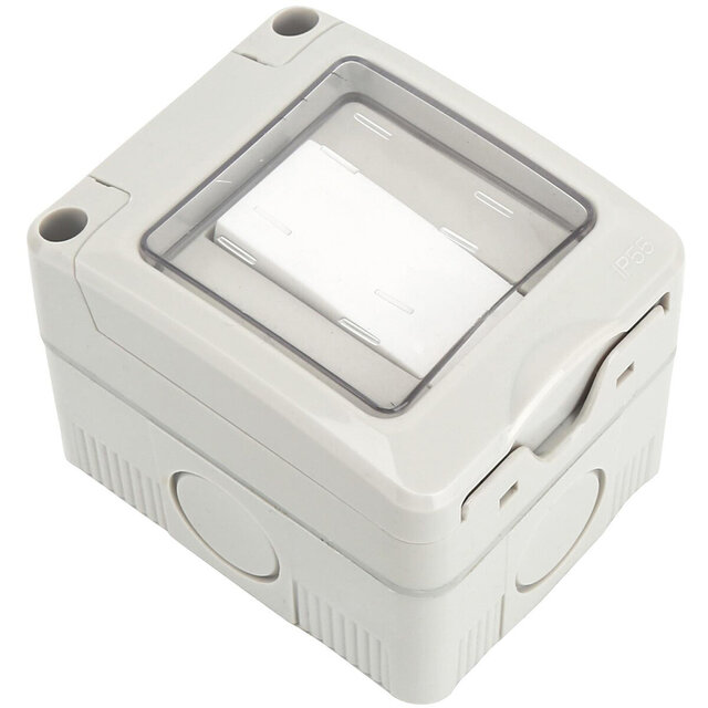 Wisselschakelaar 1-knop LED IP55 mat grijs 230V LED toebehoren Wisselschakelaar 1-knop LED IP55 mat grijs 230V LED toebehoren