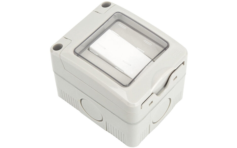 HLW LED Wisselschakelaar 1-knop LED IP55 mat grijs 230V