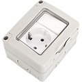 Gray switchgear: socket + two-way switch IP55