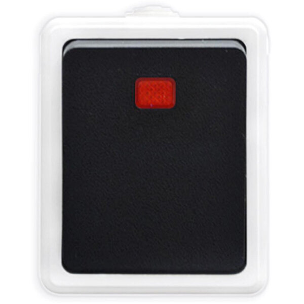 HLW LED Matgrijze wisselschakelaar 1-knop IP54 LED 230V HLW LED Matgrijze wisselschakelaar 1-knop IP54 LED 230V