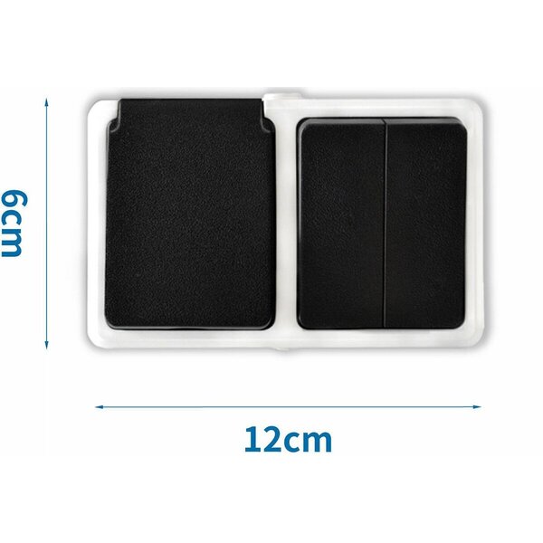 HLW LED Grijs schakelmateriaal met enkel stopcontact & 2-knops wissel