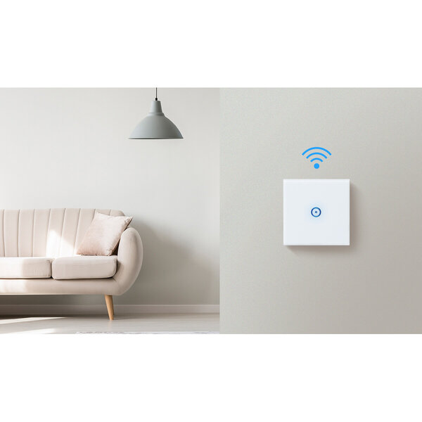 HLW LED Smart WiFi touchschakelaar 1-knops - LED, Alexa & Google HLW LED Smart WiFi touchschakelaar 1-knops - LED, Alexa & Google