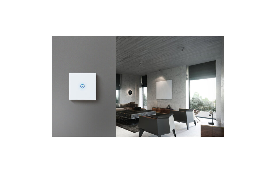 HLW LED Smart WiFi touch switch 1-button - LED, Alexa & Google