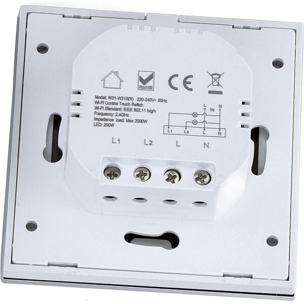 HLW LED Aigi Smarton Touchschakelaar 2‑voudig Smart WiFi HLW LED Aigi Smarton Touchschakelaar 2‑voudig Smart WiFi