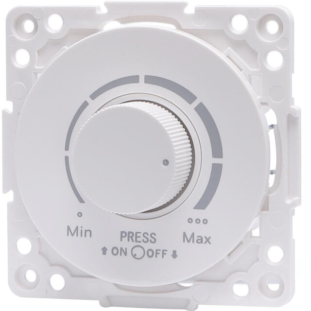 LED Dimmer Aigi Jura 3-100W Wit Mat - Druk- en Draaiknop LED toebehoren